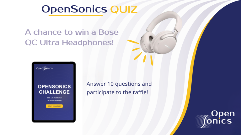 OpenSonics interactive quiz and raffle promotion at IEEE IUS 2026